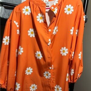 Orange Floral Women's Top